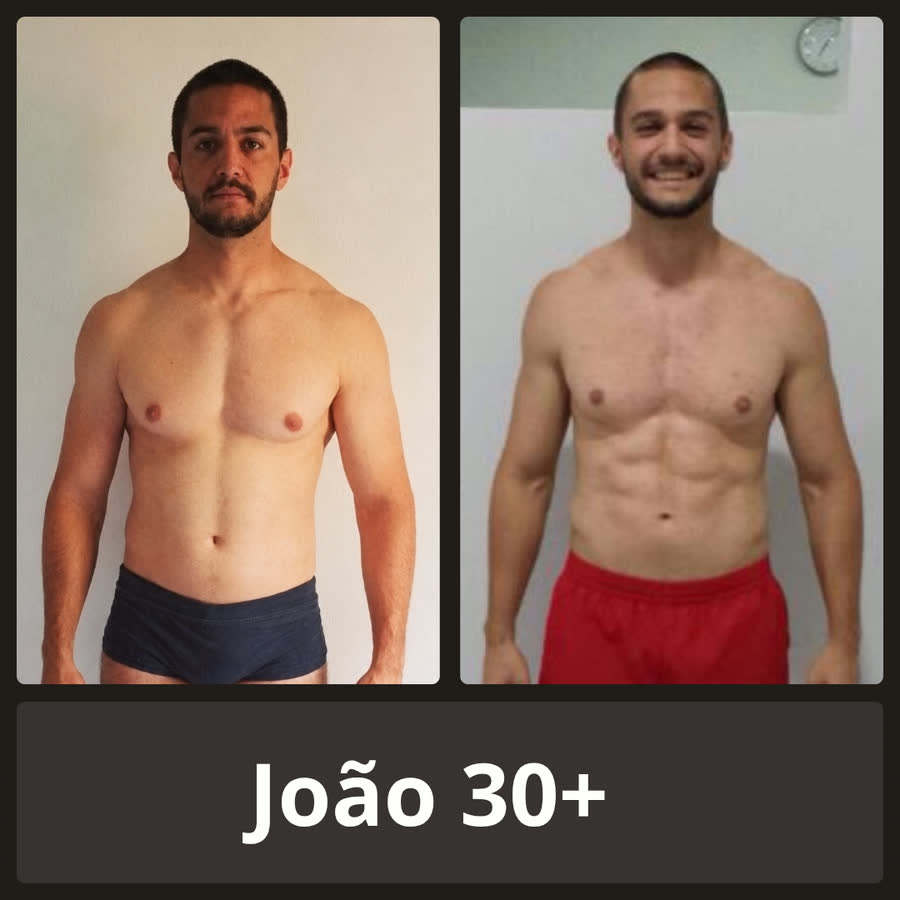 Antes e depois — João, 30+